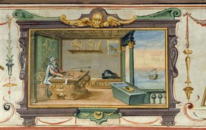 Flavio Gioia de Amalfi, inventor da bússola, Stanza della Mattematica, 1587-1609